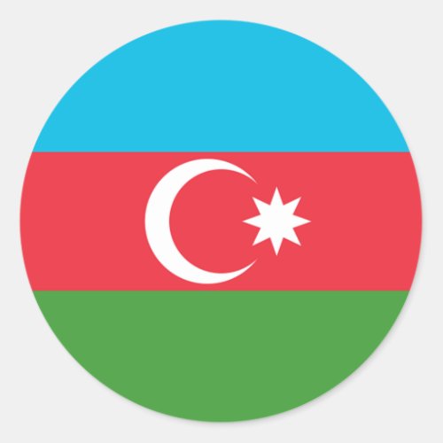 Azerbaijan Flag Classic Round Sticker