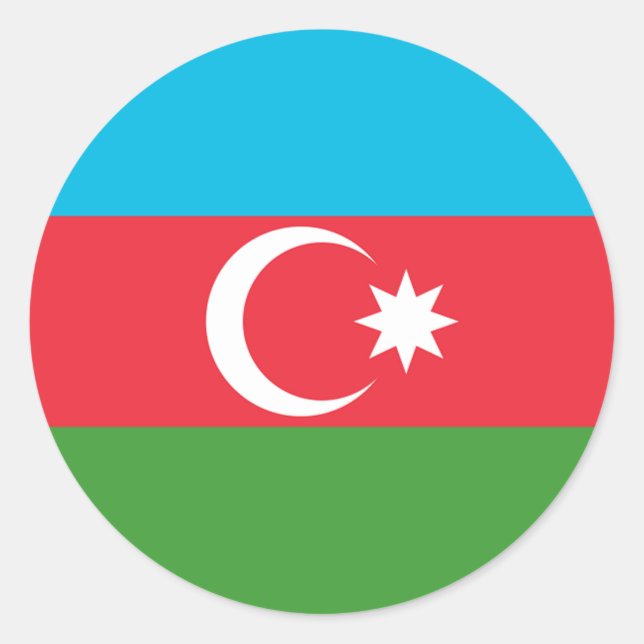 Azerbaijan Flag Classic Round Sticker (Front)