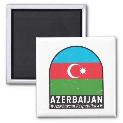 Azerbaijan Flag Emblem Distressed Vintage  Magnet