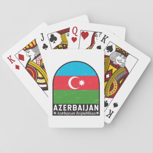 Azerbaijan Flag Emblem Distressed Vintage  Poker Cards