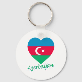 Azerbaijan Flag Heart Keychain