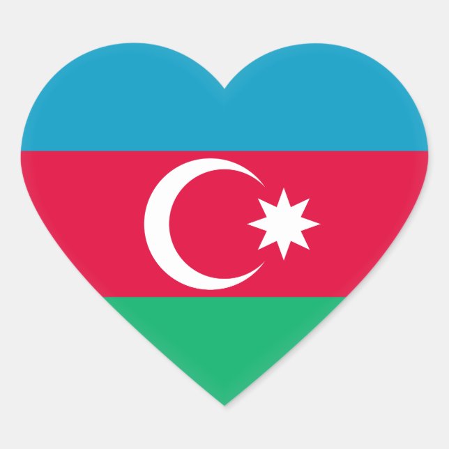 Azerbaijan Flag Heart Sticker (Front)