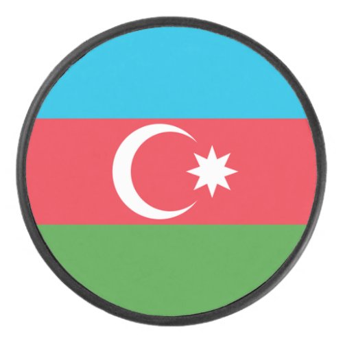 Azerbaijan Flag Hockey Puck