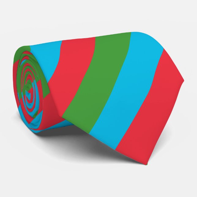 Azerbaijan Flag Neck Tie (Rolled)
