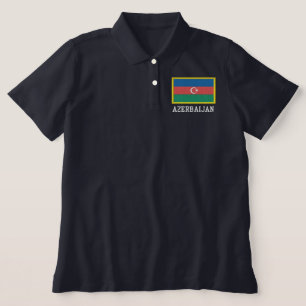 Azerbaijan Flag Personalized Embroidered Polo Shirt