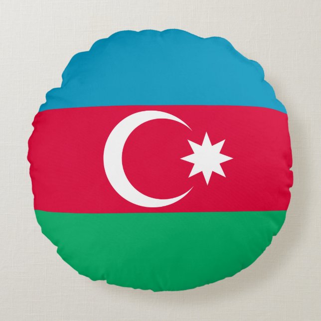 Azerbaijan Flag Round Pillow (Front)