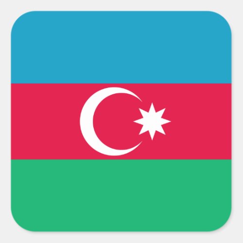 Azerbaijan Flag Square Sticker