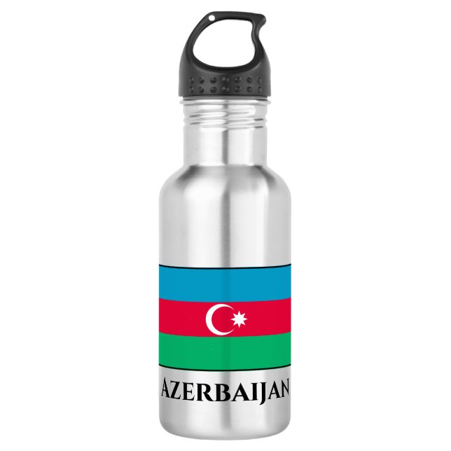 Azerbaijan Flag Stainless Steel Water Bottle (Front)