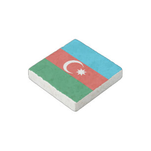 Azerbaijan flag stone magnet