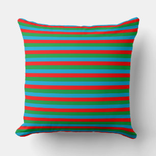 Azerbaijan flag stripes country symbol pattern red throw pillow
