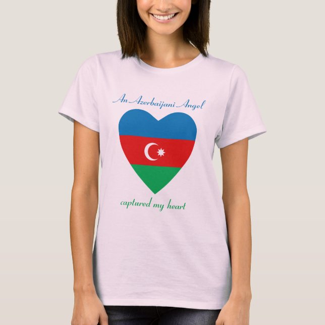 Azerbaijan Flag Sweetheart T-Shirt (Front)