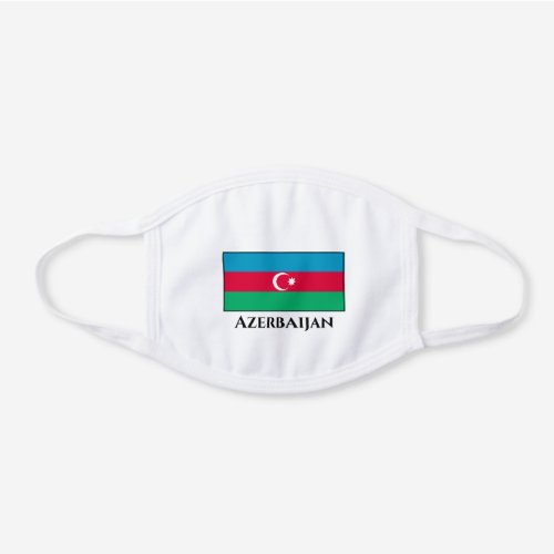 Azerbaijan Flag White Cotton Face Mask