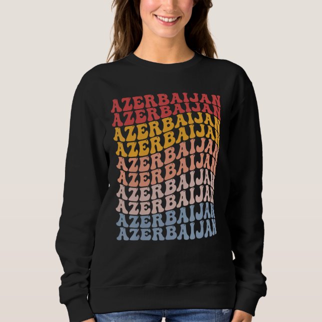 Azerbaijan Groovy Retro Azerbaijani Sweatshirt (Front)