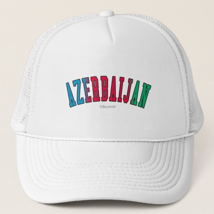 Azerbaijan in National Flag Colors Mesh Hat