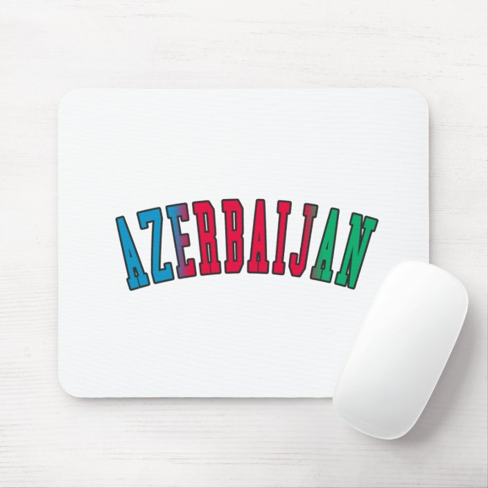 Azerbaijan in National Flag Colors Mouse Pad