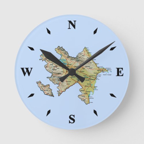 Azerbaijan Map Clock