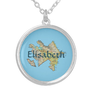 Azerbaijan Map + Name Necklace
