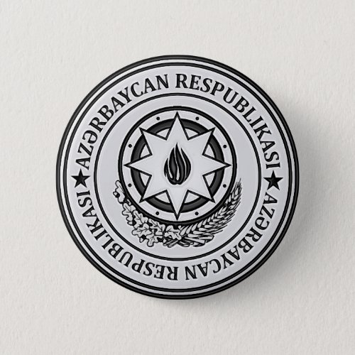Azerbaijan  Round Emblem Pinback Button