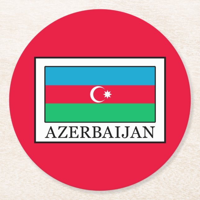 Azerbaijan Round Paper Coaster (Front)