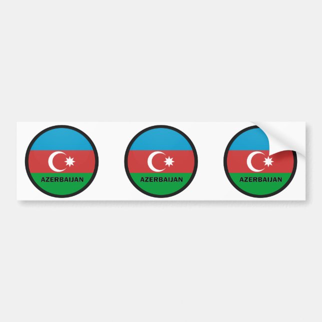 Azerbaijan Roundel quality Flag Bumper Sticker (Front)