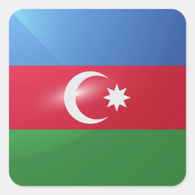 Azerbaijan square glossy flag sticker (Front)
