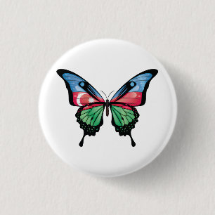 Azerbaijan Swallowtail Butterfly Flag Sticker Button