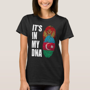 Azerbaijani And Montenegrin Mix DNA Heritage Flag T-Shirt