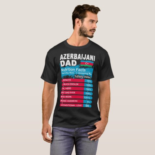 Azerbaijani Dad Nutrition Facts Serving Size Shirt