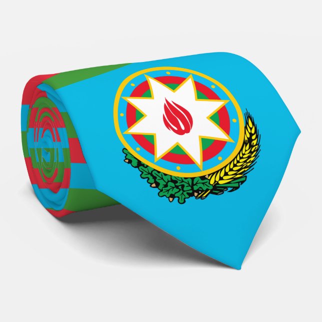 Azerbaijani Flag and National Emblem, Azerbaijan Neck Tie (Rolled)
