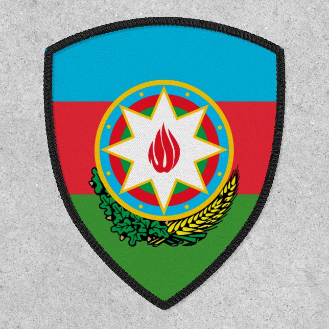 Azerbaijani Flag and National Emblem, Azerbaijan Patch (Front)