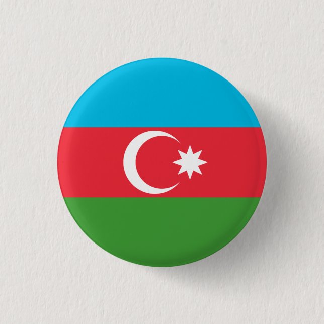 Azerbaijani Flag, Flag of Azerbaijan Button (Front)