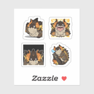 Azhdaha Genshin Impact 4 Pack Sticker Sheet