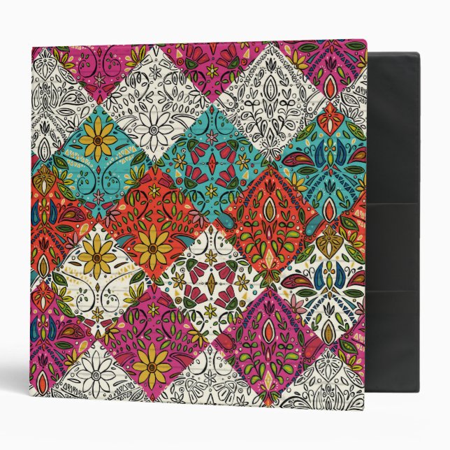 aziza patchwork 3 ring binder (Front/Inside)