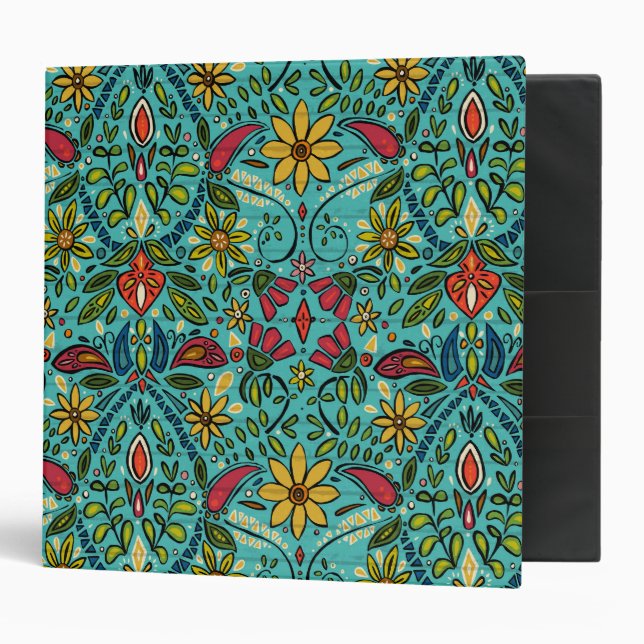 aziza turquoise 3 ring binder (Front/Inside)