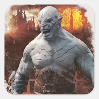 Azog & Orcs Silhouette Graphic Square Sticker by thehobbit at Zazzle