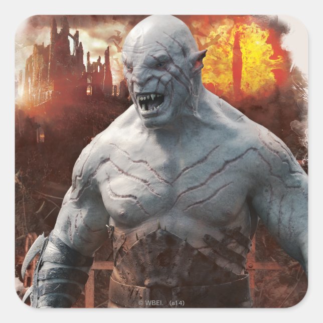 Azog & Orcs Silhouette Graphic Square Sticker (Front)