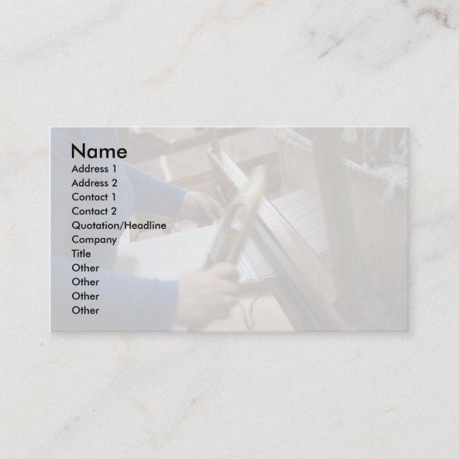 Azorean craftswoman weaving business card (Front)