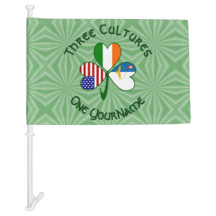 Azorean Irish American Flags Shamrock Personalized