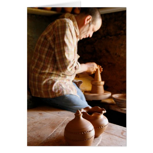 Azorean potter at work cards (Front)