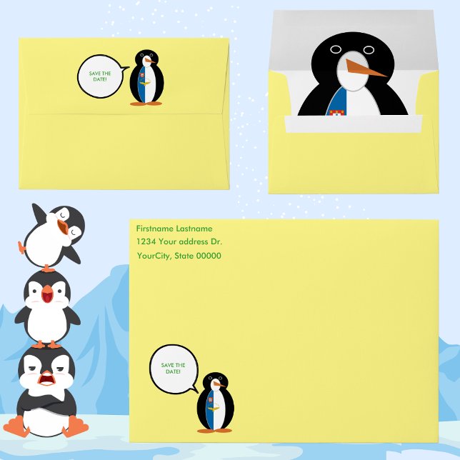 Azorean Talking Ms Penguin Personalized  Envelope (Creator Uploaded)