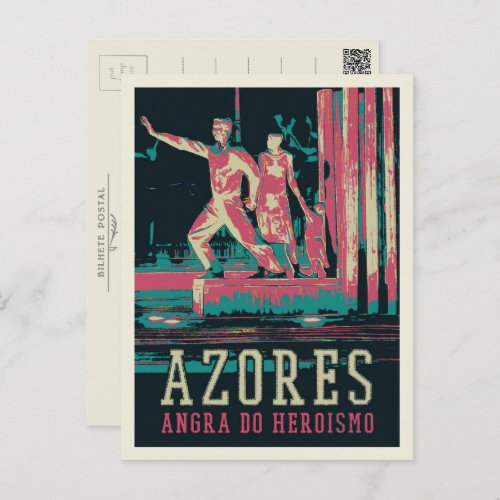 Azores Angra do Heroismo illustration Portugal Postcard