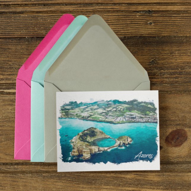 Azores Atlantic Island Panorama View Postcard (azores panorama view atlantic island postcard)