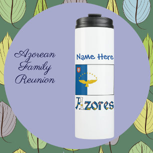 Azores Azorean Flag Blue Personalization Name Thermal Tumbler