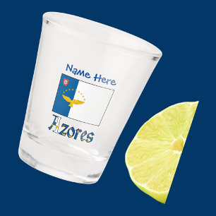 Azores Azorean Flag Blue Personalization  Shot Glass