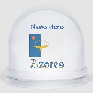 Azores Azorean Flag Blue Personalization Snow Globe