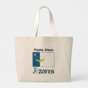 Azores Azorean Flag Personalized Large Tote Bag