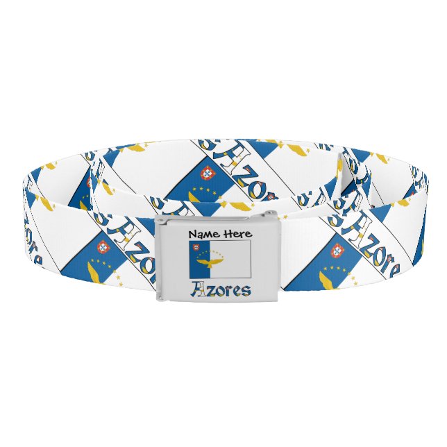 Azores Azorean Flag Personalized Name Belt (Coil)