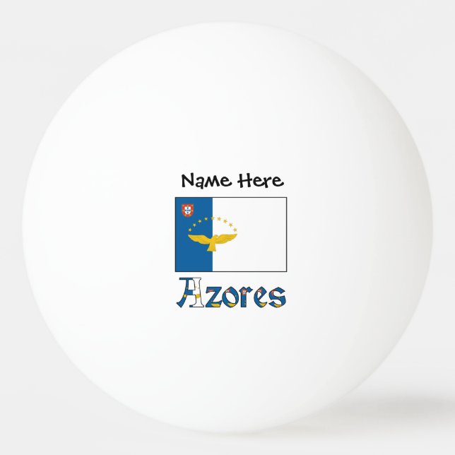Azores Azorean Flag Personalized Name Ping Pong Ball (Front)