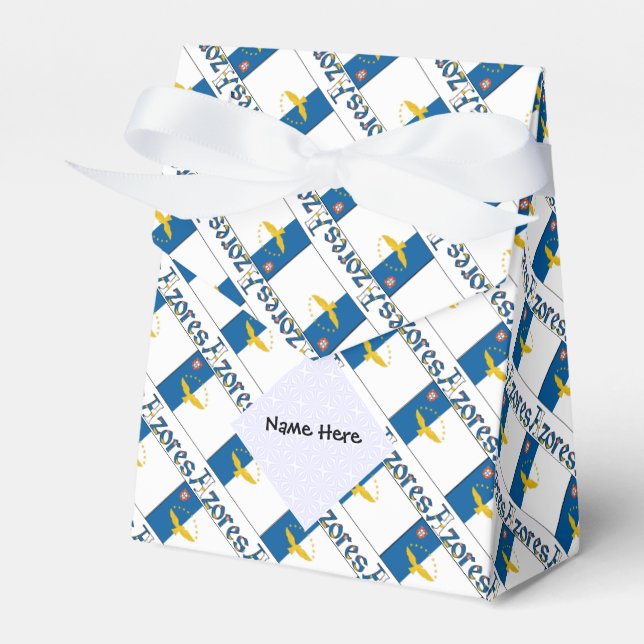 Azores Azorean Flag Tiled Personalized  Favor Boxes (Front Side)