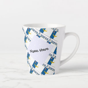 Azores Azorean Flag Tiled Personalized  Latte Mug